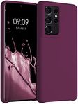 kwmobile Case Compatible with Samsung Galaxy S21 Ultra Case - TPU Silicone Phone Cover with Soft Finish - Bordeaux Violet