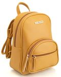 SACCI MUCCI Women's Pu Leather Stylish And Trending Backpack For College Office Travel Standard Backpack (Yellow), Small Size