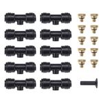 OTOTEC 21 Pcs Water Misting Nozzles Sprinkler Set 10x Slip-Lock Mister Nozzle 10x Thread 10/24 UNC Tees & 1x Plug Cooling System for Greenhouses Garden