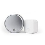 August Smart Lock Pro + Connect Hub - Wi-Fi Smart Lock for Keyless Entry - Works with Alexa, Google Assistant, and More – Silver