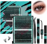 Lash Extension Kit 320Pcs,DIY Individual Lashes Clusters Kit,Lash Bond And Seal,Lash Remover For Eyelashes Extensions,Lash Applicator Tool For False Eyelash Cluster Kit At Home(6080D,D-Mix10-16mmKit)