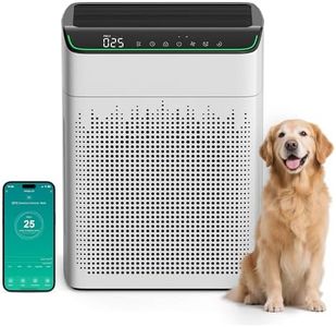 FLANUR Air Purifiers for Home Large Room Up to 1690 ft² Double-sided Air Inlet Smart WiFi Alexa Compatible PM 2.5 Air Quality Monitor for Smoke and Odor 23dB Quiet 1 Pack+2 Pack HEPA Filters White