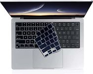 Silicone Keyboard Cover for MacBook Air 13.6 inch M2 A2681 2023 2022 / MacBook Pro 14 16 inch M2 M1 Pro 2023 2022 2021/Max A2442/A2485 2022 2021 2023, Black