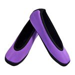 Nufoot Ballet Flats Indoor Womens Shoes Slipper, Purple, Large