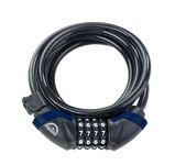 Squire Locks Kilda Combi 10/1800 Integrated Bike Cable Lock – 4-Wheel Combination Lightweight Bike Lock – Tough Cable Bike Lock – 1800 mm Locking Length – 10 mm Diameter Cable