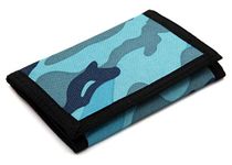 JONYEE RFID Wallet Camouflage Wallet Nylon Trifold Wallets for Men,Mini Trifold Coin Purse with Zipper for Kids, Blue, Small, Rfid Wallet