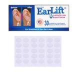 EARLIFT Invisible Ear Lobe Support Waterproof Medical Patches in Zip Lock Pouch - Pack of 30