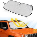 RT-TCZ Windshield Sunshade Sun Shade Foldable Sun Visor Sunscreen for Jeep Renegade 16+