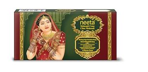 Neeta Mehendi Cone Henna Paste, for Body Art Temporary Tattoo (Pack of 4 Cone)