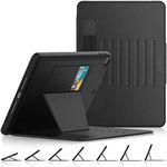 SEYMAC stock Case for iPad 9th/8th/7th Generation 10.2'', [Strong Magnetic] Auto Sleep/Wake Drop Proof Cover with [Multi-angle Stand] Pencil Holder, Card Slot for iPad 10.2 Inch 2021/2020/2019, Black