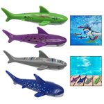 Xrten Set of 4 Pcs Underwater Game Diving Shark Toys, Pool Water Toys Set for Training Kids