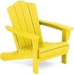 KINGYES Folding Adirondack Chair, HDPE All-Weather Folding Adirondack Chair, Yellow