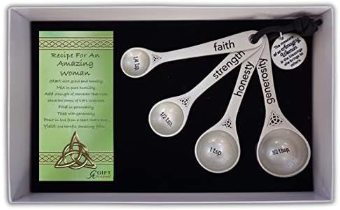 Abbey Gift (Abbey & CA Gift) Se Irish Amazing Woman Measuring Spoon Set of 4 Gift Box W/Card