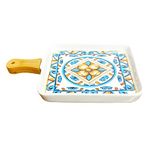 Lemon Tree Square Ceramic Serving Platter Pan Pizza Tray Blue Color