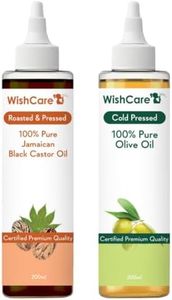 WishCare® Jamaican Black Castor and Olive Oil -200 ml Each, Hexane-Free - for Hair and Skin