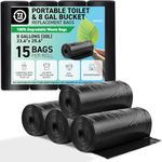 72HRS Portable Toilet Bags, Toilet Replacement Bags, Compostable Waste Potty Bags, 100% Degradable, 8 Gallon, 30 Liter Bags for Camping, Boating, Outdoors, Car Travel, Long Trips (Pack of 60)