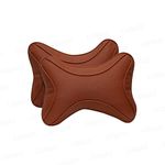 CARMATE Car Neck Rest Cushion Pillow - Set of 2 (Brown)