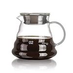 Pour Over Coffee Maker - Glass Coffee Pot with Stainless Steel Filter - Portable Coffee Dripper - Manual Coffee Brewer with Strainer - Borosilicate Glass Carafe - Drip Coffee Maker for Home or Office