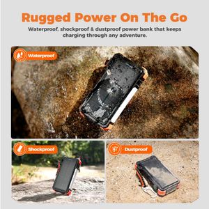 BLAVOR 20000mAh Solar Power Bank – Fast Charging, USB-C, Wireless, Camping Light
