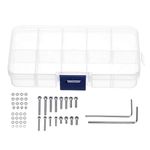 Gavita-Star - 50pcs/set M2.5 Universal Turntable Headshell Cartridge Mounting Kit Stainless Steel Bolts Screws Nuts Set with Case