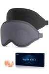 Aosun Sleep Mask, 2 Pack of Super Soft and Comfortable Eye Mask for Sleeping, 100% Blackout Sleep Aid Eye Mask for Men & Women with Adjustable Straps, Suitable for Travel, Night Sleeping, Nap