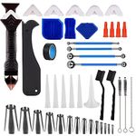 Caulking Tool Kit - BeiLan 44 Pcs Silicone 3 in 1 Silicone Remover Tool - Caulking Finisher Nozzles Plastic Scraper Set for Bathroom Kitchen Floor Corner