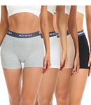 wirarpa Women's Cotton Boxer Briefs 3" Inseam Ladies Safety Boxer Shorts Anti Chafing Boyshorts Panties Multicolor 4 Pack Size M