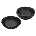 Zenker 6531 Mini Tart Pans (Set Of 6), Black/Metallic, 4.13"