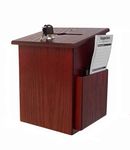 Wood Church Collection Fundraising Box Donation Charity Box with Gold Cross Christian Church Tithes & Offering Prayer Box 7.5"W x 7.5"H x 9-7/8" D Wallmount or Tabletop 1040Small