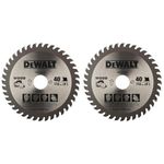 DEWALT DW03410 110mm 40T TCT Circular Saw Blade for cutting MDF Plywood and Laminated Wood (Pack of 2)