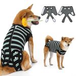 VavoPaw Dog Recovery Suit, Dog Surgical Bodysuit Female Male, Dog Post Surgery Body Suit, Dog Onesie after Surgery, Wound Protection, Cone E-Collar Alternative Anti-licking Dog Vest, L Black