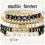 Taylor Concert Outfit Merch Swift Bracelets, Friendship Eras Tour 1989 Swiftie Anti-Hero Fearless Midnight Bracelets for Women Girls, Large, no gemstone