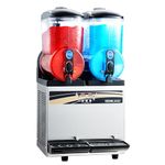 VEVOR 15Lx2 Double Tank Slushy Machine, Commercial Frozen Drink Maker, 120 Cups Stainless Steel Margarita Smoothie Frozen Drink Machine, Slushie Maker for Home Party Restaurants Cafe Bars