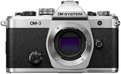 OM SYSTEM Olympus OM-3 Silver Micro Four Thirds System Camera Travel Camera Weather Sealed Design 5-Axis Image Stabilization