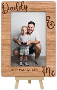 OXRUN Daddy & Me Picture Frame, Father's Day Gifts Wooden Photo Frame with Easel, Display Photo Insert, 4x6 Picture Frame for Tabletop Display - A15