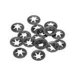 uxcell M6 Starlock Washer 5.5mm I.D. 16mm O.D. Internal Tooth Lock Washers Push-On Locking Speed Clip 65Mn Black Oxide Finish 20pcs