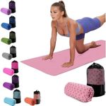 Oaygat Yoga Mat Towel Sweat Absorbent Yoga Mat Towel Quick-drying Hot Yoga Mat Cloth Non-slip Yoga Mat Towels 24" x72" Fitness Mat Towel with Mesh Carrying Bag for Bikram, Pilates, Gym Workout