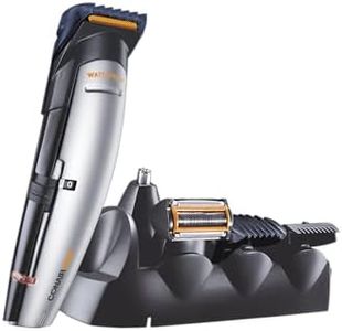 ConairMan The All-Rounder All-in-One Trimmer – Waterproof Grooming Kit with W-Tech Blades, 3 Attachment Heads, 3 Comb Guides, Foil & Rotary Shaver, Cordless Rechargeable, Worldwide Voltage