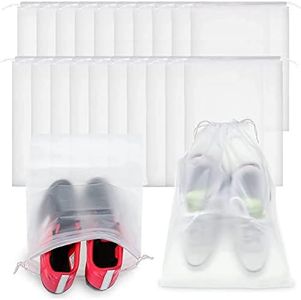 Portable Shoes Bag Travel Sport Storage Pouch Dust Bags Organizer (3PS) White