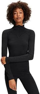 FALKE Women's Wool Tech Base Layer Top, Black, L