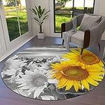 Olivefox Round Area Rugs Sunflower 