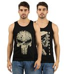 THE ARCHER Men's Tank Top(Pack of 2) (2PVESTSKULLTHUNG01_Black_Small)