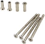 4 Piece Universal M4 Screw Connecting Bolts & Sleeves for Door Handle Roses and ESCUTCHEONS Nickel Color