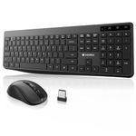 KOORUI Wireless Keyboard and Mouse Combos, 2.4G USB Silent Keystrokes Full Size Keyboard 3DPI Mouse for Windows MacOS Linux, 12 Multimedia and Shortcut Keys for Desktop Computer/Laptop/PC(Black)