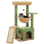 PAWZ Road Cactus Cat Tree for Indoor Cats with Super Large Condo, Sisal Board, Cat Scratching Tower with Large Hammock&Perch 90cm Green