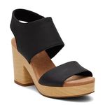 TOMS Women's Majorca Platform Espadrille Wedge Sandal, Black, 4 UK