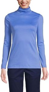 Lands' End Women's Cashmere Turtleneck Sweater, Chicory Blue, Large