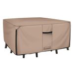 ULTCOVER Square Patio Heavy Duty Table Cover - 600D Tough Canvas Waterproof Outdoor Dining Table and Chairs General Purpose Furniture Cover Size 86 inch