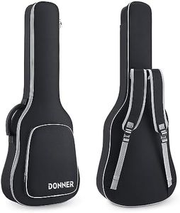 Donner 39 Inch Electric Guitar Case, 5mm Thick Padding Sponge 600D Ripstop Waterproof Nylon Soft Electric Guitar Bag with Dual Adjustable Shoulder Strap and Thick Sponge Handle, Black