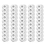 Magnetic Buttons Snap Clasps, 50 Pcs 14mm Silver Ultra Thin Strong Magnetic Snap for Wallet Button and Handbag Button Accessories DIY Leather Sewing Craft